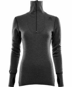 Aclima DoubleWool Polo with Zip Woman Marengo/Jet Black