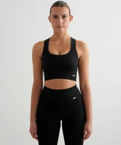 Aim'n Women's High Support Ribbed Bra Black