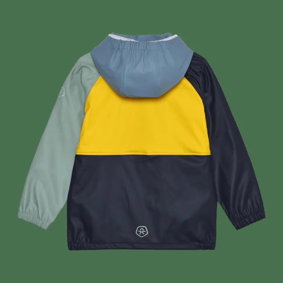 Color Kids Kids' Rain PU Jacket Colorblock Windward Blue