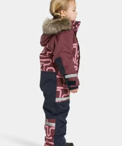 Didriksons Kids' Bjärven Printed Coverall 2 Path S Pink