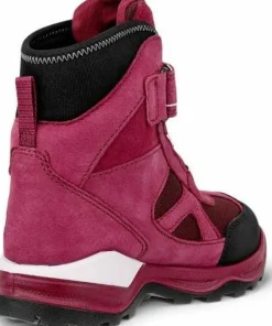 Ecco Kids' Snow Mountain 1s Waterproof Black/red Plum/dark Ruby