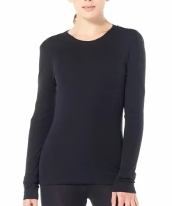 Icebreaker Women's 175 Everyday Longsleeve Crewe Black