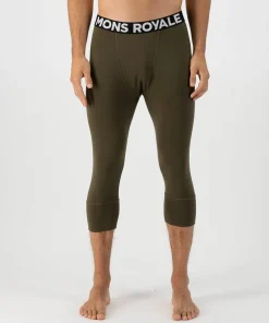 Mons Royale Men's Cascade Merino Flex 200 3/4 Legging Dark Olive