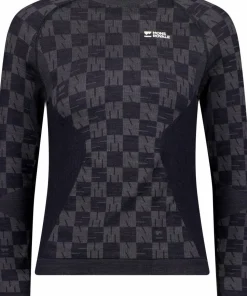 Mons Royale Women's Ascender Merino Seamless Long Sleeve Forged Iron/Black