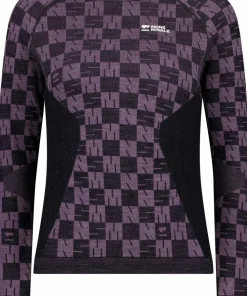 Mons Royale Women's Ascender Merino Seamless Long Sleeve Mauve/Black