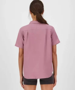 Mons Royale Women's At Merino Short Sleeve Shirt Sierra Pink