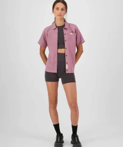 Mons Royale Women's At Merino Short Sleeve Shirt Sierra Pink