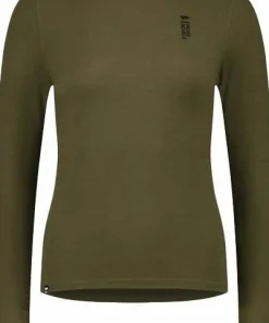 Mons Royale Women's Cascade Merino Base Layer Long Sleeve Dark Olive