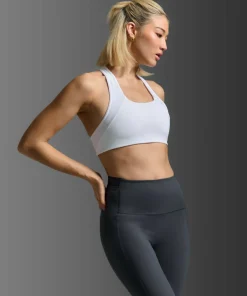 2XU Women's Form Racerback Medium Impact Bra White/white