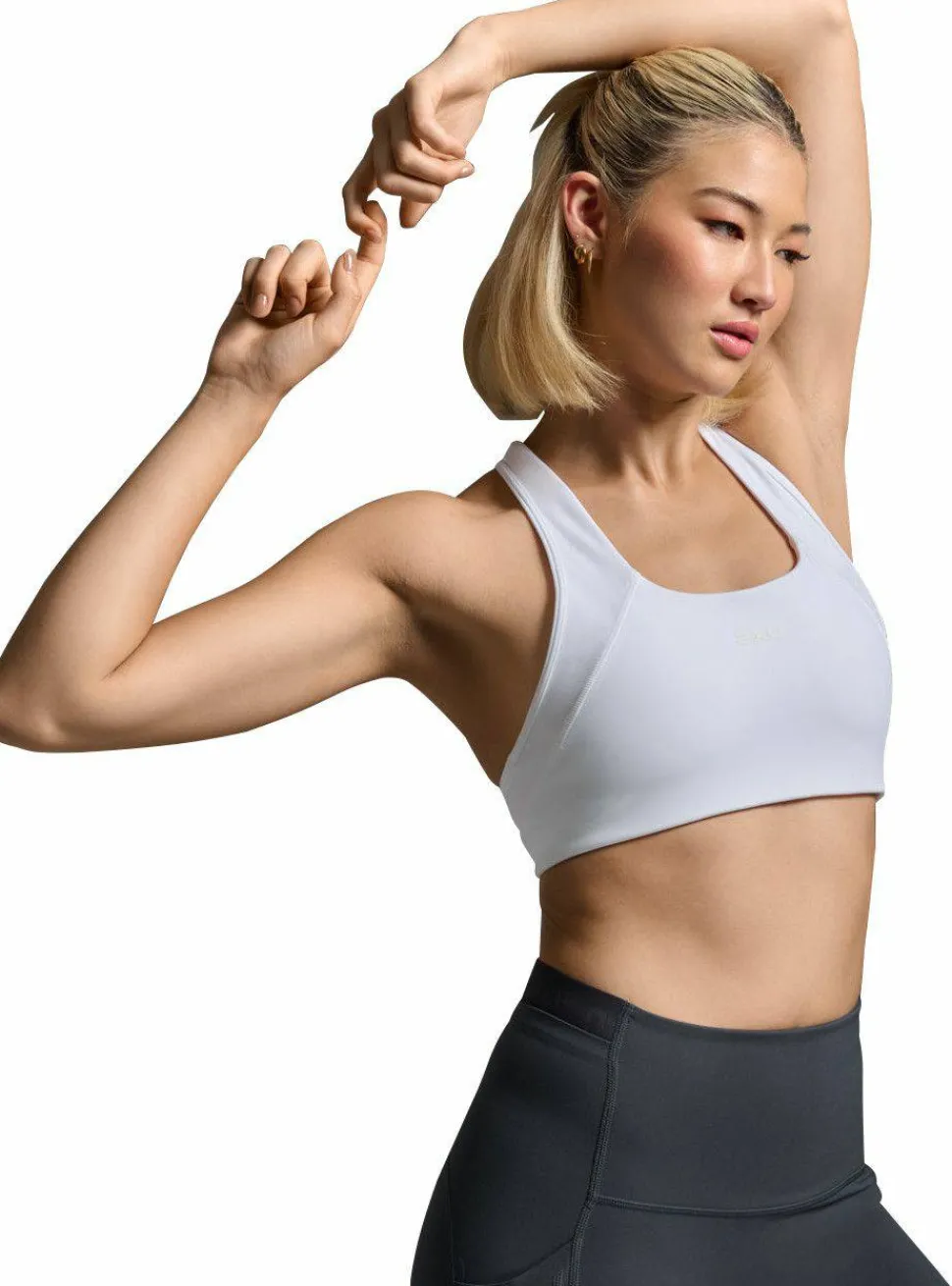 2XU Women's Form Racerback Medium Impact Bra White/white