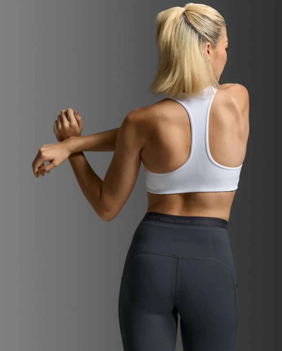 2XU Women's Form Racerback Medium Impact Bra White/white